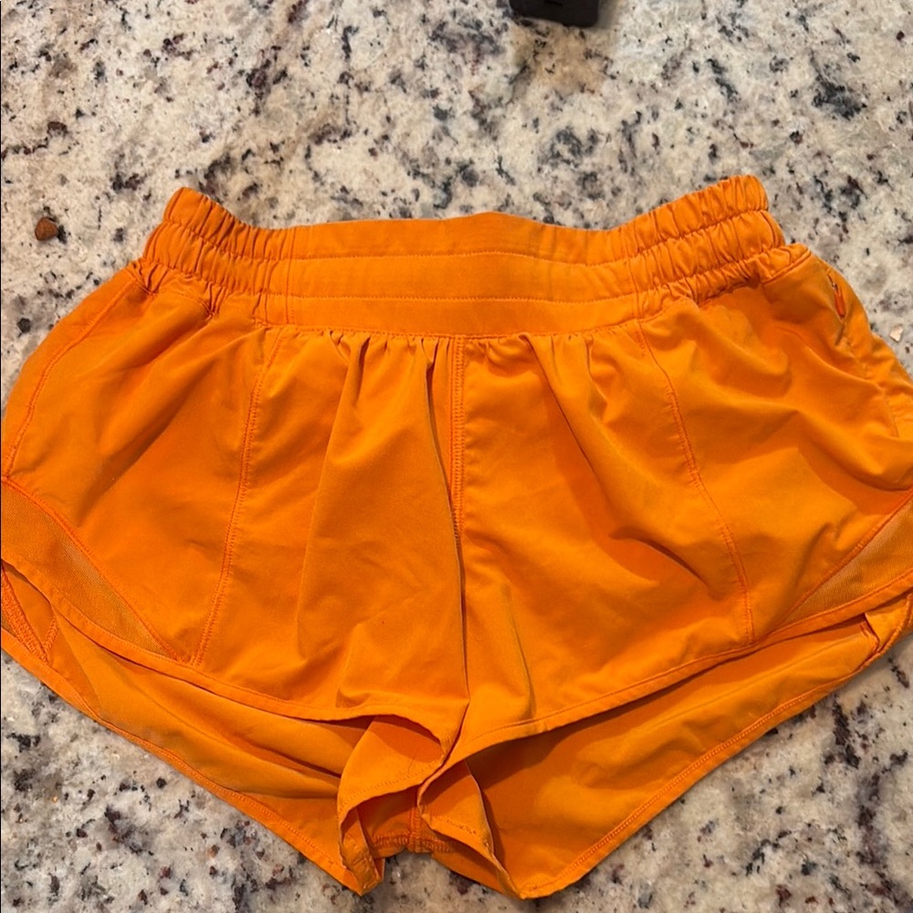 Lululemon Athletica Vibrant Orange Athletic Shorts